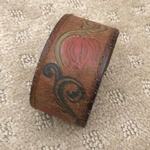 Leather cuff bracelet.